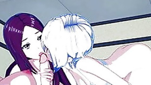 Futa Alice and Erina fuck Ryoko in a threesome. Food Wars.