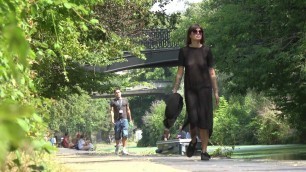 Exhibitionism in a sheer dress in London
