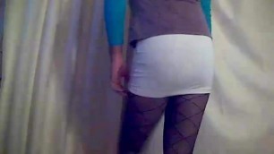 slutty white mini dress sissy 01