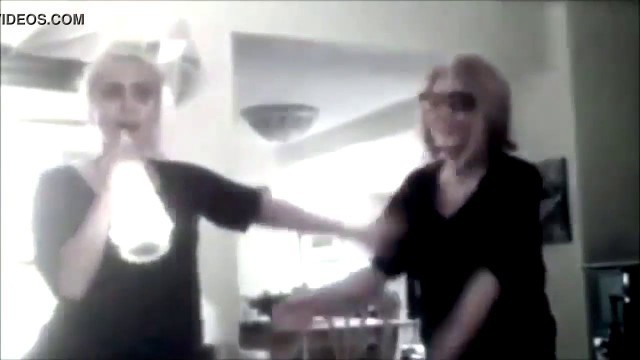 Lady Gaga Flashes Her Small Tits to her Sister