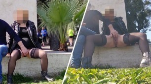 Real Amateur French Public Squirt Sex Risky on the Park !!! People Walking Near... 4K - MissCreamy