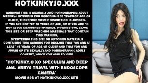 Hotkinkyjo XO Speculum and Deep Anal Abbys Travel with Endoscope Camera